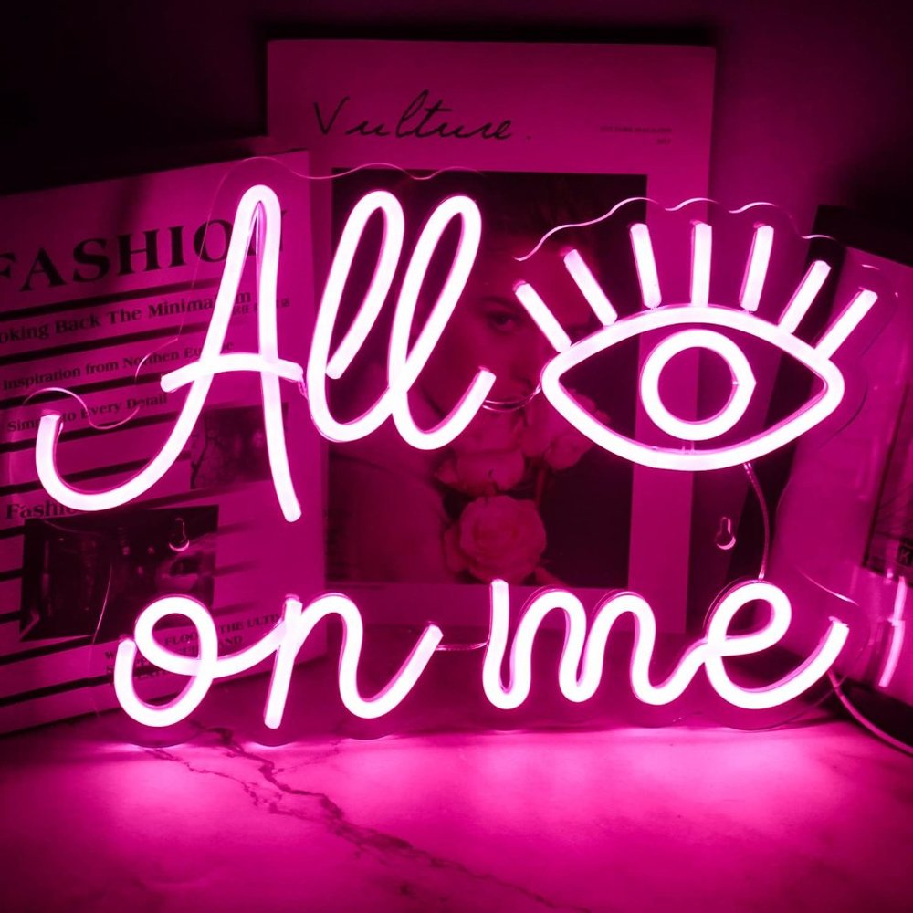 All Eyes On Me Evil Eye Greek Spiritual White Neon Light LED Wall Decor Dorm - Picture 7 of 8